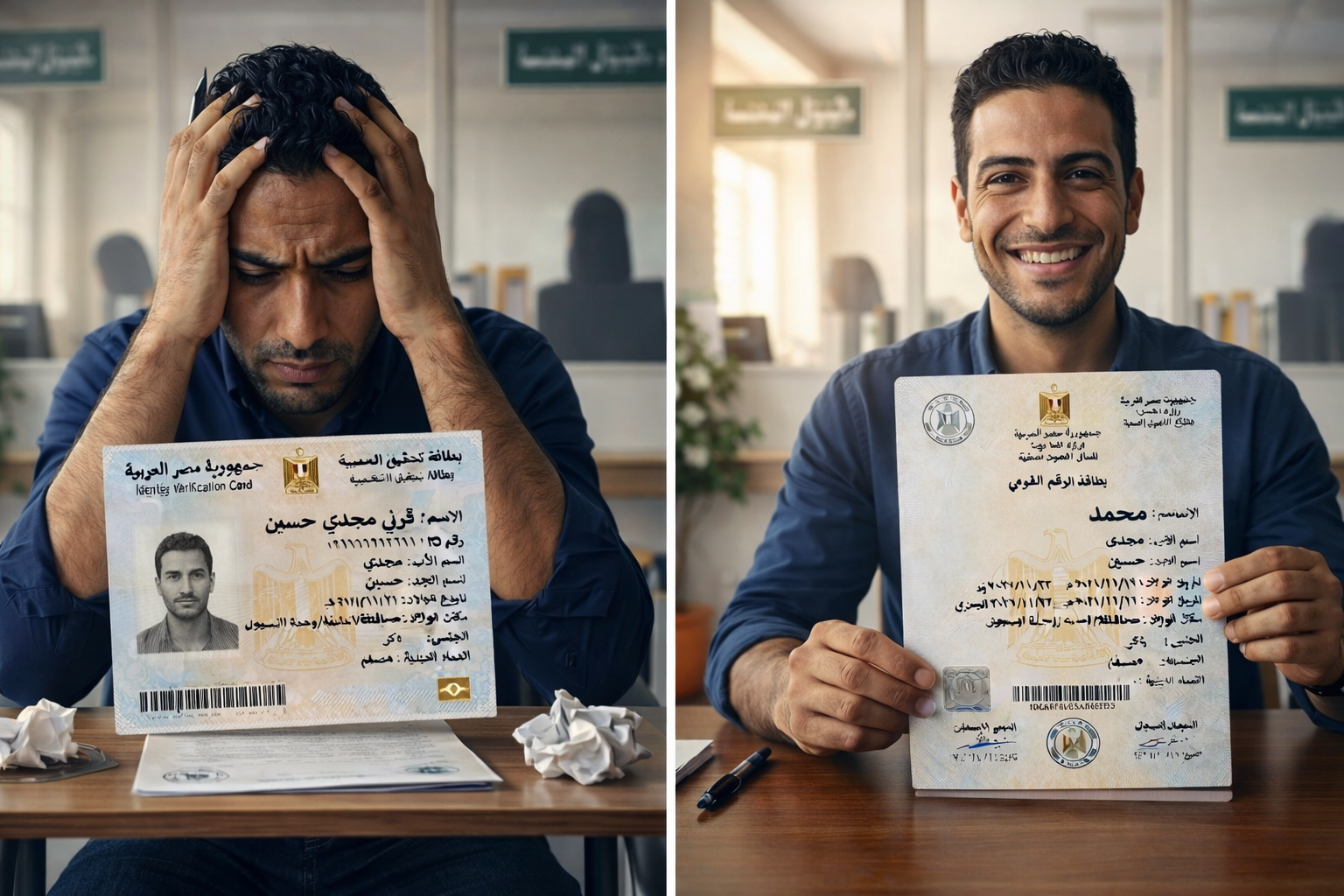 صورة لعميل بعد تغيير اسمة في بطاقة الرقم القومي